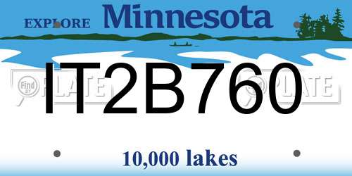 IT2B760 Minnesota License Plate