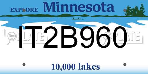 IT2B960 Minnesota License Plate
