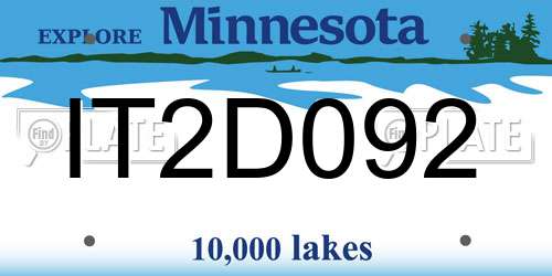 IT2D092 Minnesota License Plate