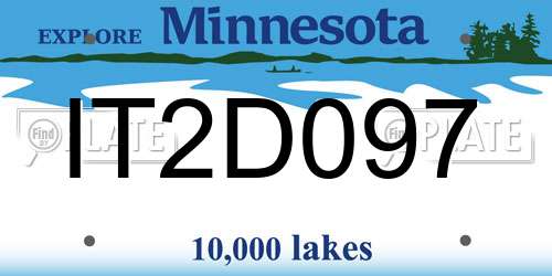 IT2D097 Minnesota License Plate