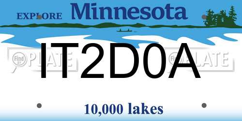 IT2D0A Minnesota License Plate
