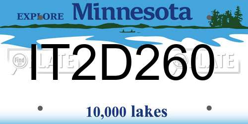 IT2D260 Minnesota License Plate