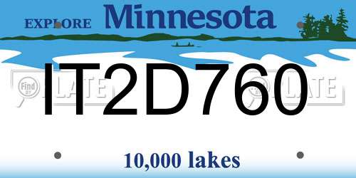 IT2D760 Minnesota License Plate