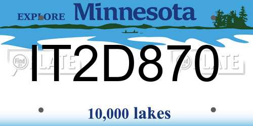 IT2D870 Minnesota License Plate