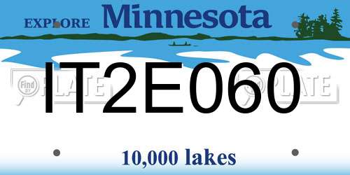 IT2E060 Minnesota License Plate