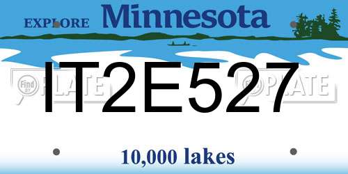 IT2E527 Minnesota License Plate
