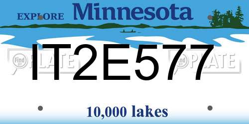 IT2E577 Minnesota License Plate