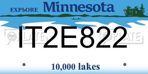 IT2E822 Minnesota License Plate