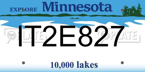 IT2E827 Minnesota License Plate