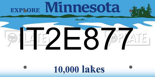 IT2E877 Minnesota License Plate
