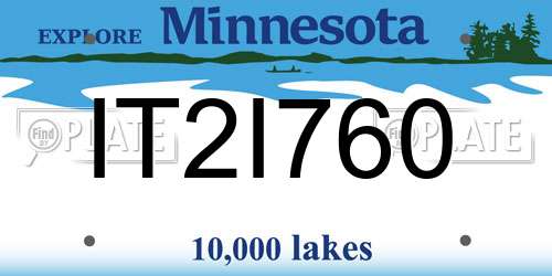 IT2I760 Minnesota License Plate