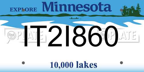 IT2I860 Minnesota License Plate