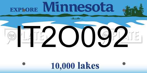 IT2O092 Minnesota License Plate