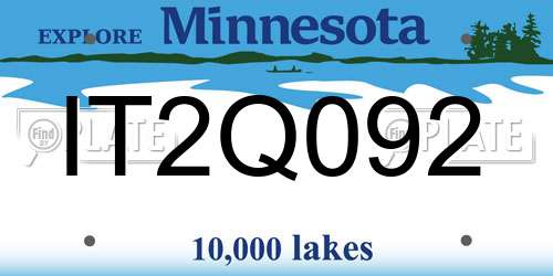 IT2Q092 Minnesota License Plate