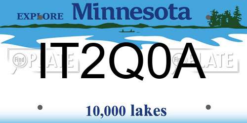 IT2Q0A Minnesota License Plate