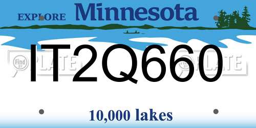 IT2Q660 Minnesota License Plate