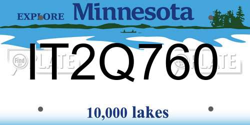 IT2Q760 Minnesota License Plate