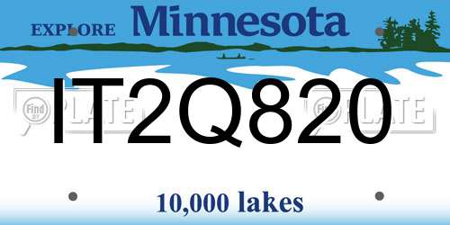 IT2Q820 Minnesota License Plate