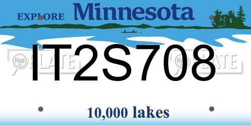 IT2S708 Minnesota License Plate