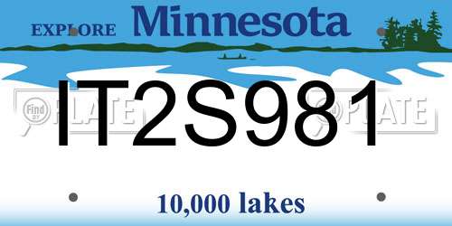 IT2S981 Minnesota License Plate