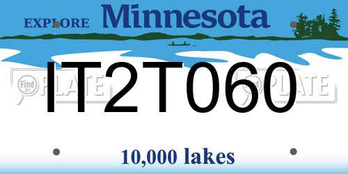 IT2T060 Minnesota License Plate