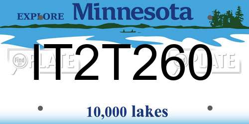IT2T260 Minnesota License Plate