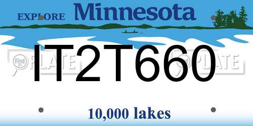 IT2T660 Minnesota License Plate
