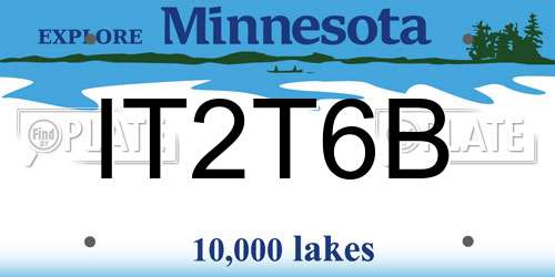 IT2T6B Minnesota License Plate
