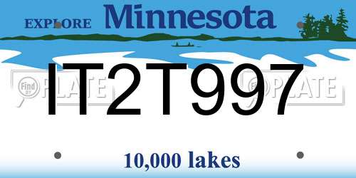 IT2T997 Minnesota License Plate