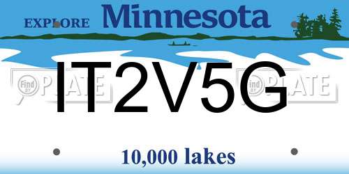 IT2V5G Minnesota License Plate