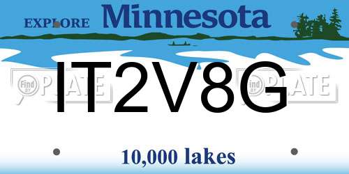 IT2V8G Minnesota License Plate