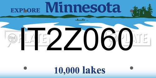 IT2Z060 Minnesota License Plate
