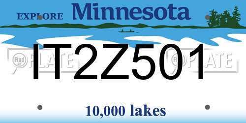 IT2Z501 Minnesota License Plate