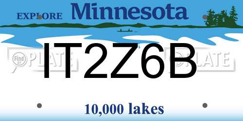 IT2Z6B Minnesota License Plate