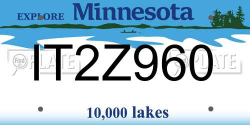 IT2Z960 Minnesota License Plate