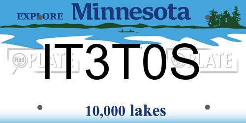 IT3T0S Minnesota License Plate