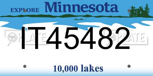IT45482 Minnesota License Plate