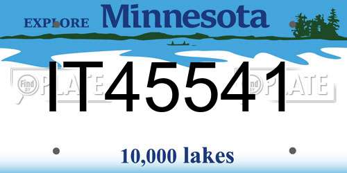IT45541 Minnesota License Plate