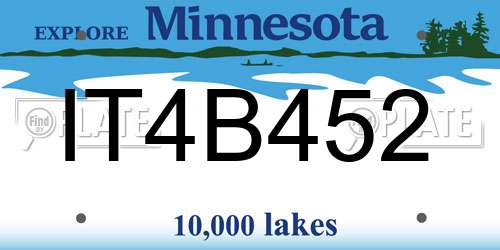 IT4B452 Minnesota License Plate