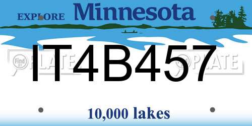 IT4B457 Minnesota License Plate