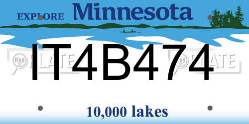 IT4B474 Minnesota License Plate