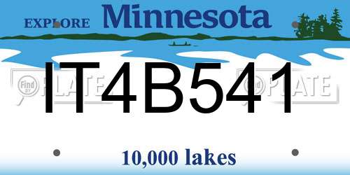 IT4B541 Minnesota License Plate