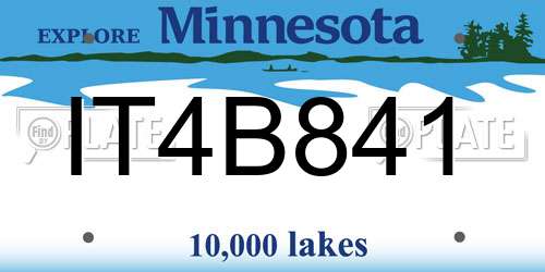 IT4B841 Minnesota License Plate