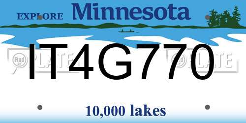 IT4G770 Minnesota License Plate
