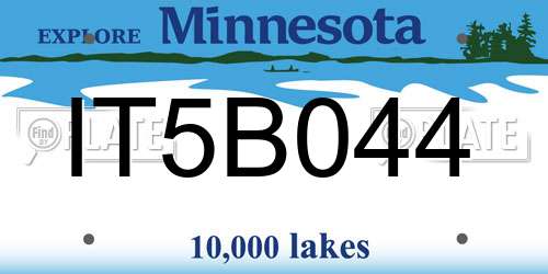 IT5B044 Minnesota License Plate