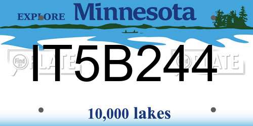 IT5B244 Minnesota License Plate