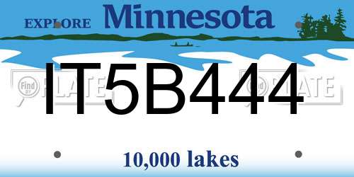 IT5B444 Minnesota License Plate