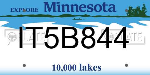 IT5B844 Minnesota License Plate