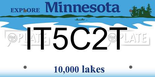IT5C2T Minnesota License Plate