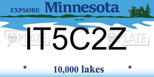 IT5C2Z Minnesota License Plate